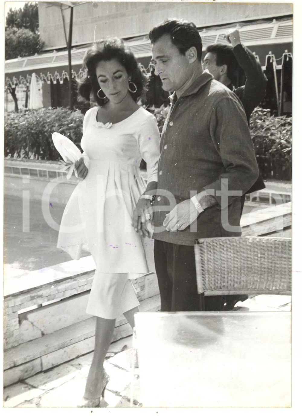 1957 ROMA Elizabeth TAYLOR incinta con il marito Mike TODD *Foto 13x18 cm
