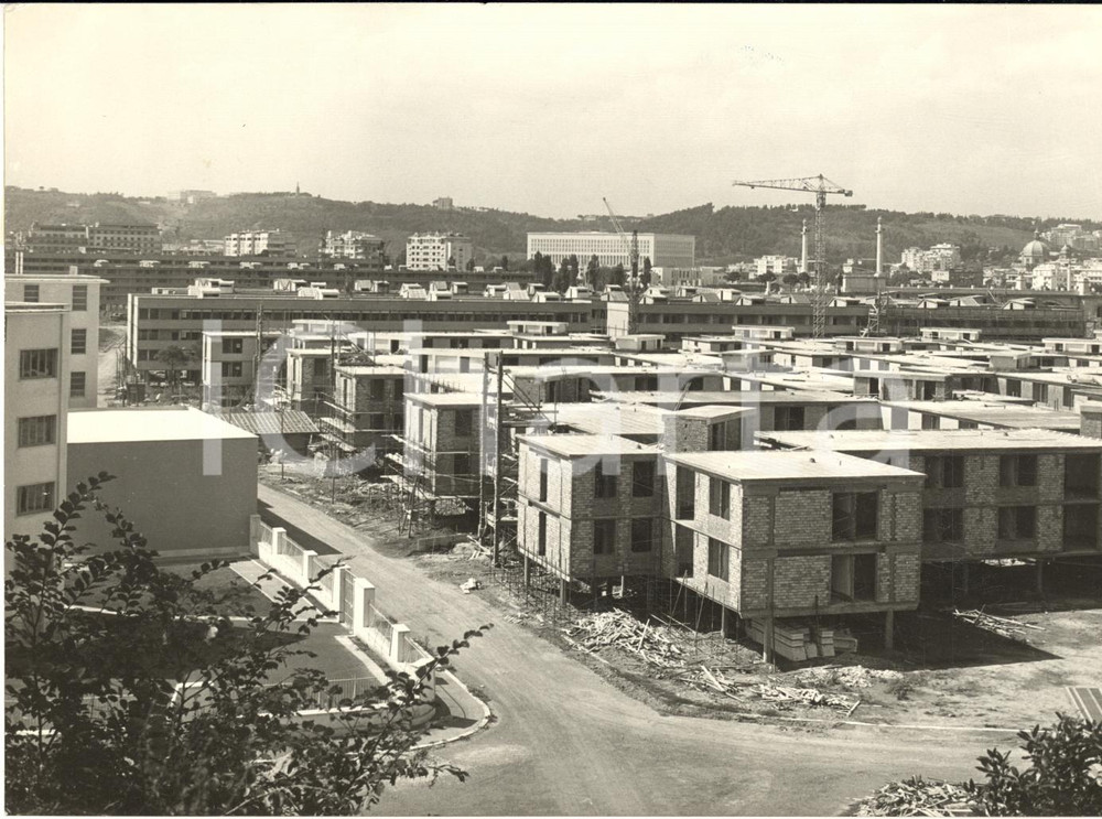 1959 ROMA Veduta del Villaggio olimpico in costruzione - Foto 18x13 cm