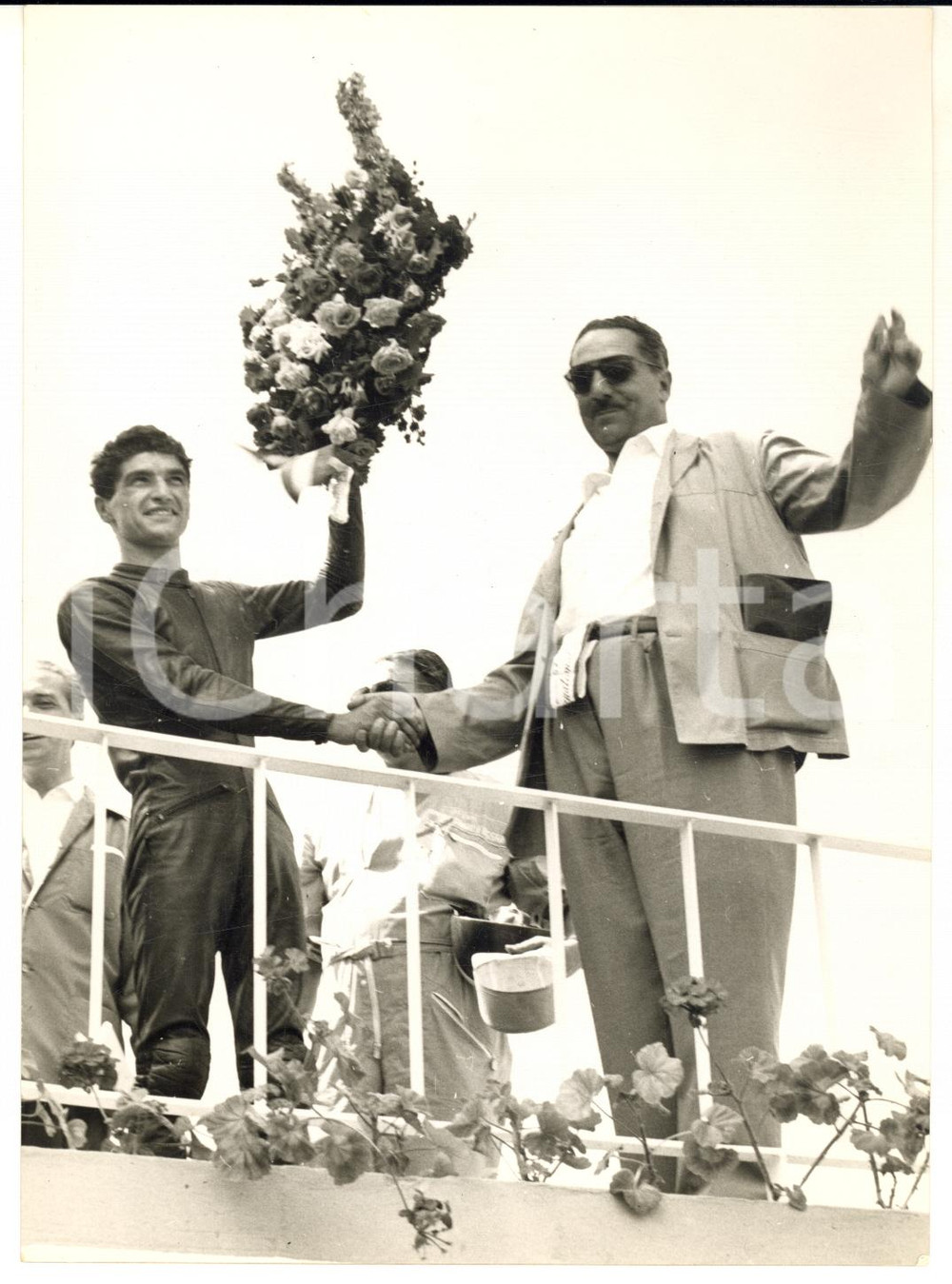 1957 FRANCORCHAMPS MOTOCICLISMO Vincitore Tarquinio PROVINI classe 125 *Foto