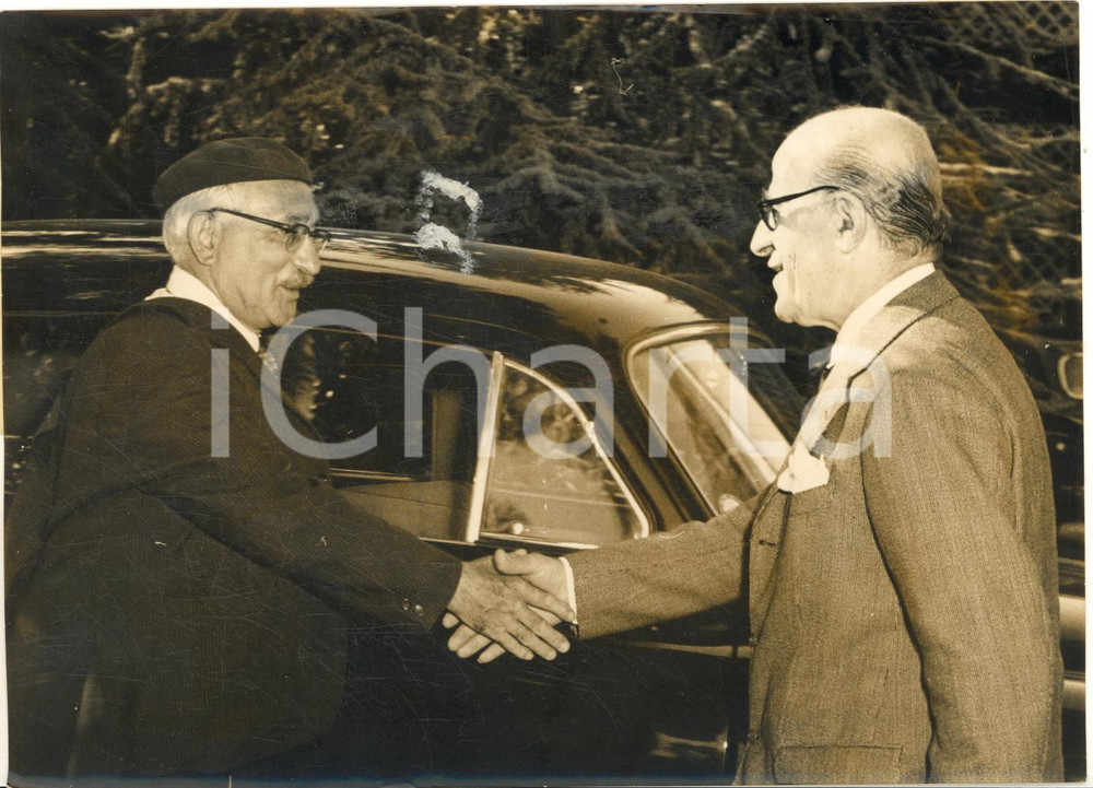 1954 TORINO Prof. Selman WAKSMAN accolto dal comm. RIVELLA - Foto DANNEGGIATA