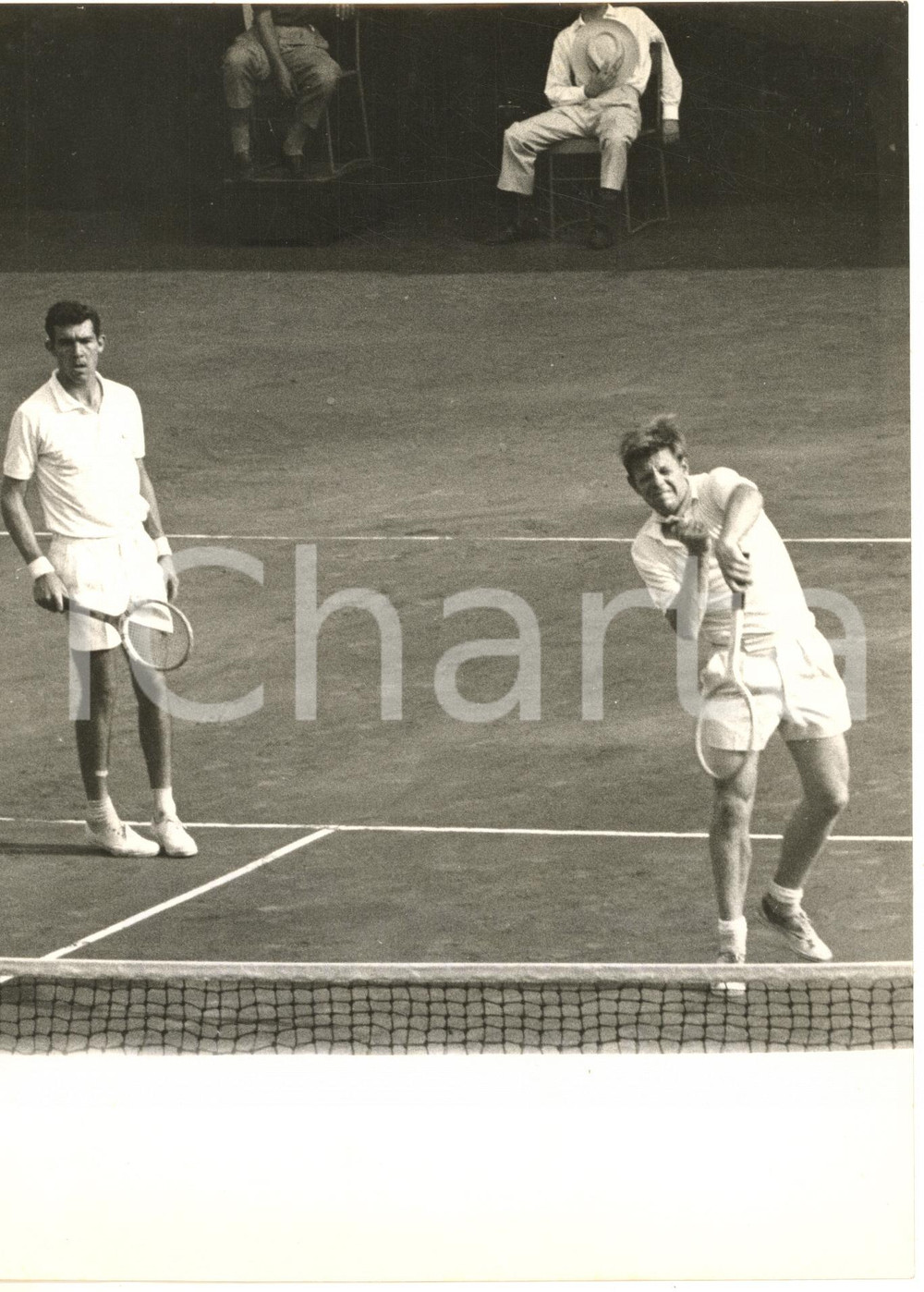 1958 MILANO TENNIS COPPA DAVIS Mike DAVIES e Billy KNIGHT nel doppio - Foto