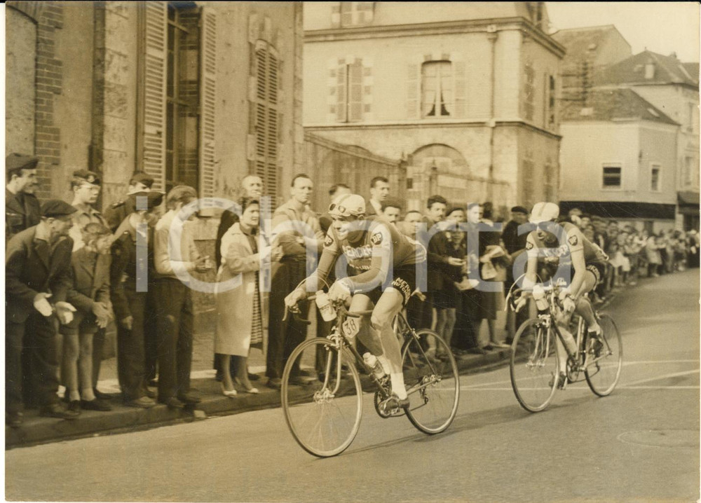 1959 TOUR DE FRANCE Echappée de André LE DISSEZ et J. CHAMPION - Photo 18x13 cm