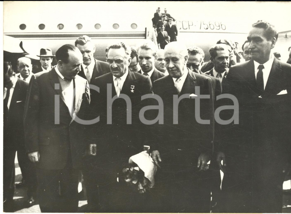 1959 MESSICO Arrivo Anastas MIKOJAN per Esposizione Sovietica delle Scienze FOTO