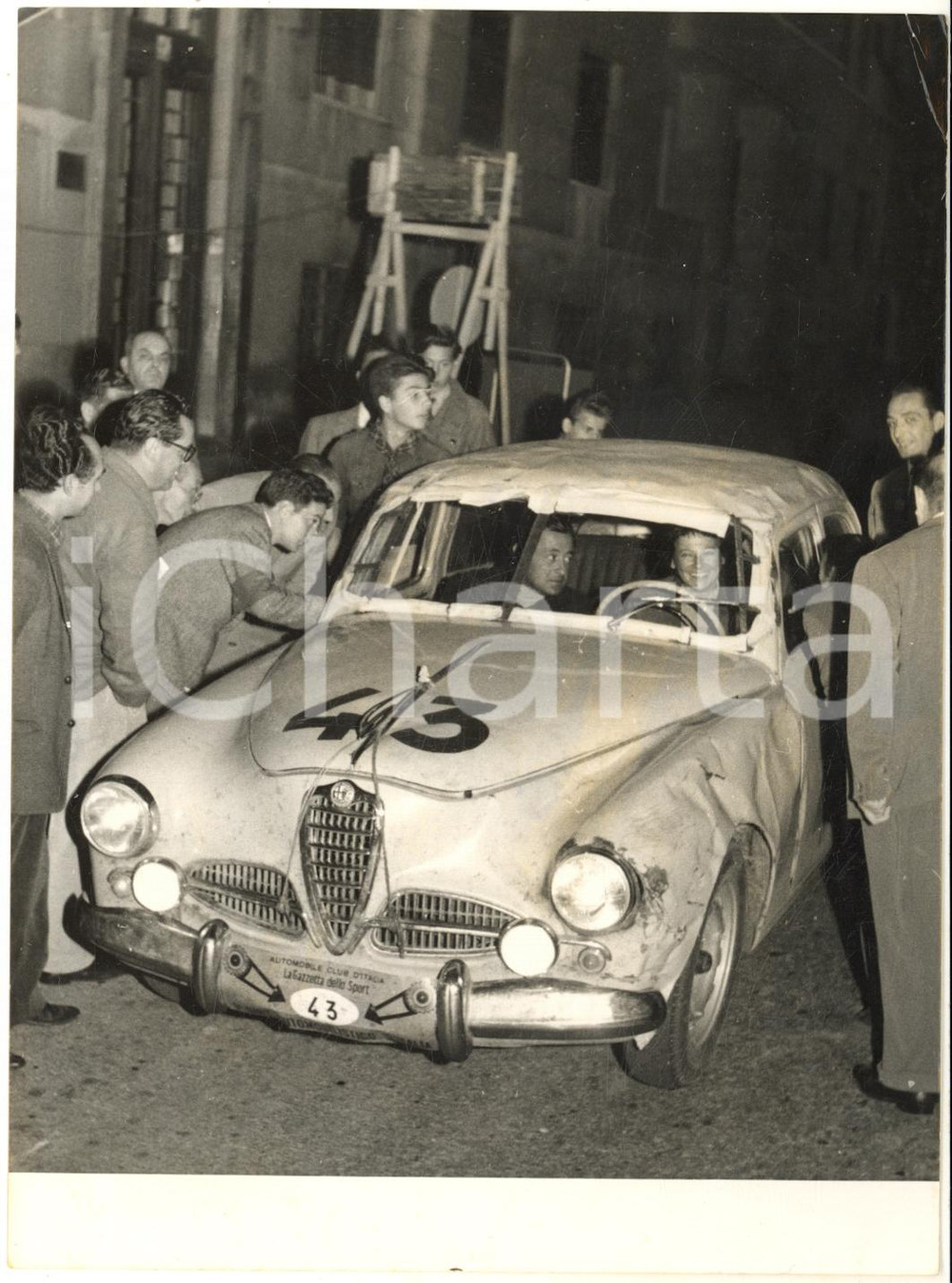 1954 TRIESTE AUTOMOBILISMO GIRO ITALIA Bianca Maria PIAZZA su ALFA 1900 - Foto