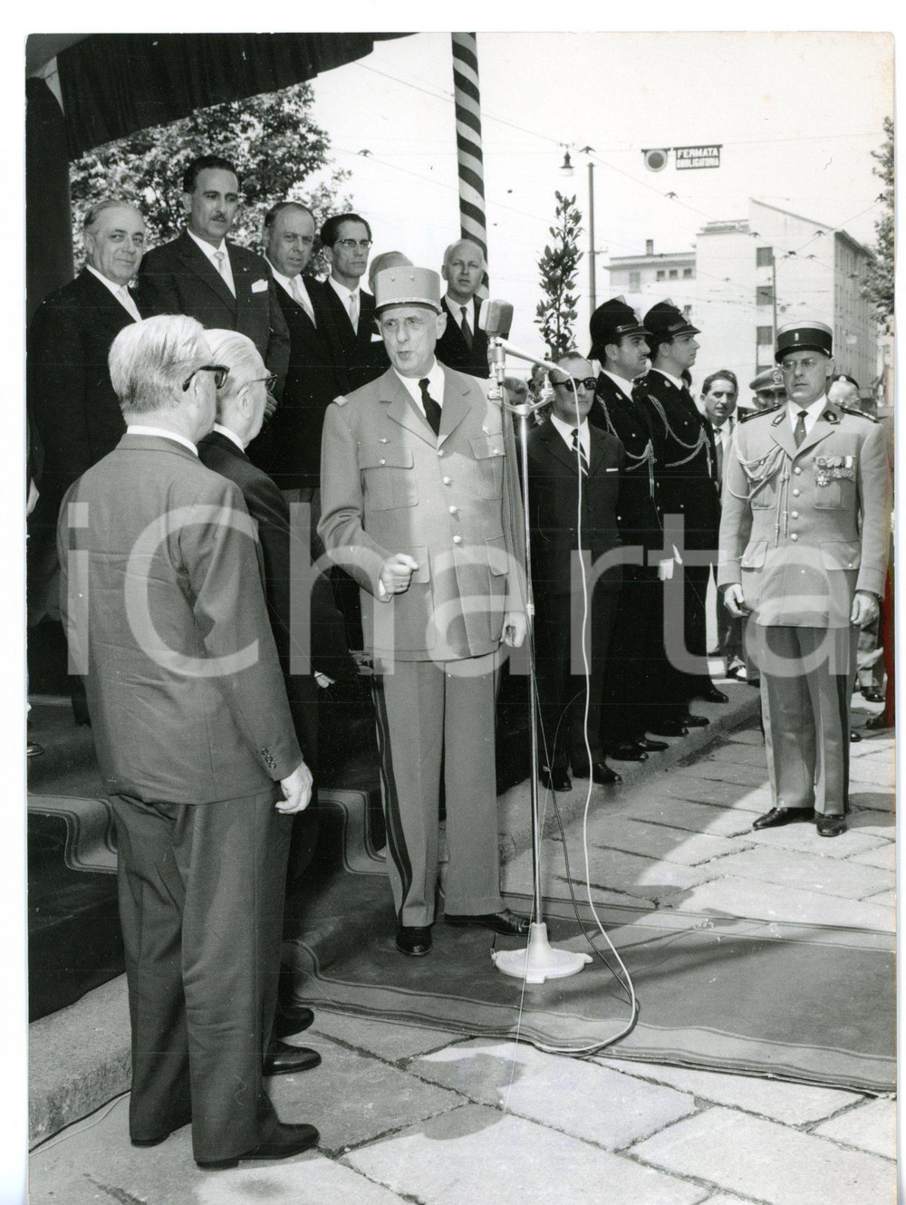 1959 MILANO Piazza Firenze - Discorso di Charles DE GAULLE *Foto 13x18 cm