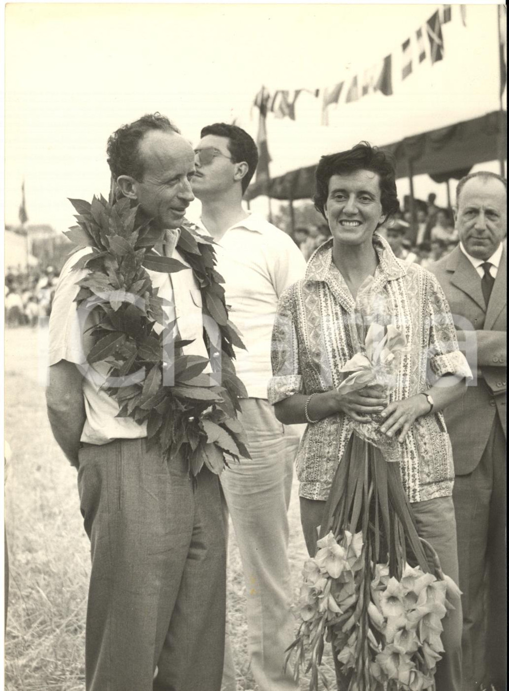 1958 PALERMO 10° Giro Aereo di Sicilia - Il vincitore DE CHAMBRIER *Foto 13x18