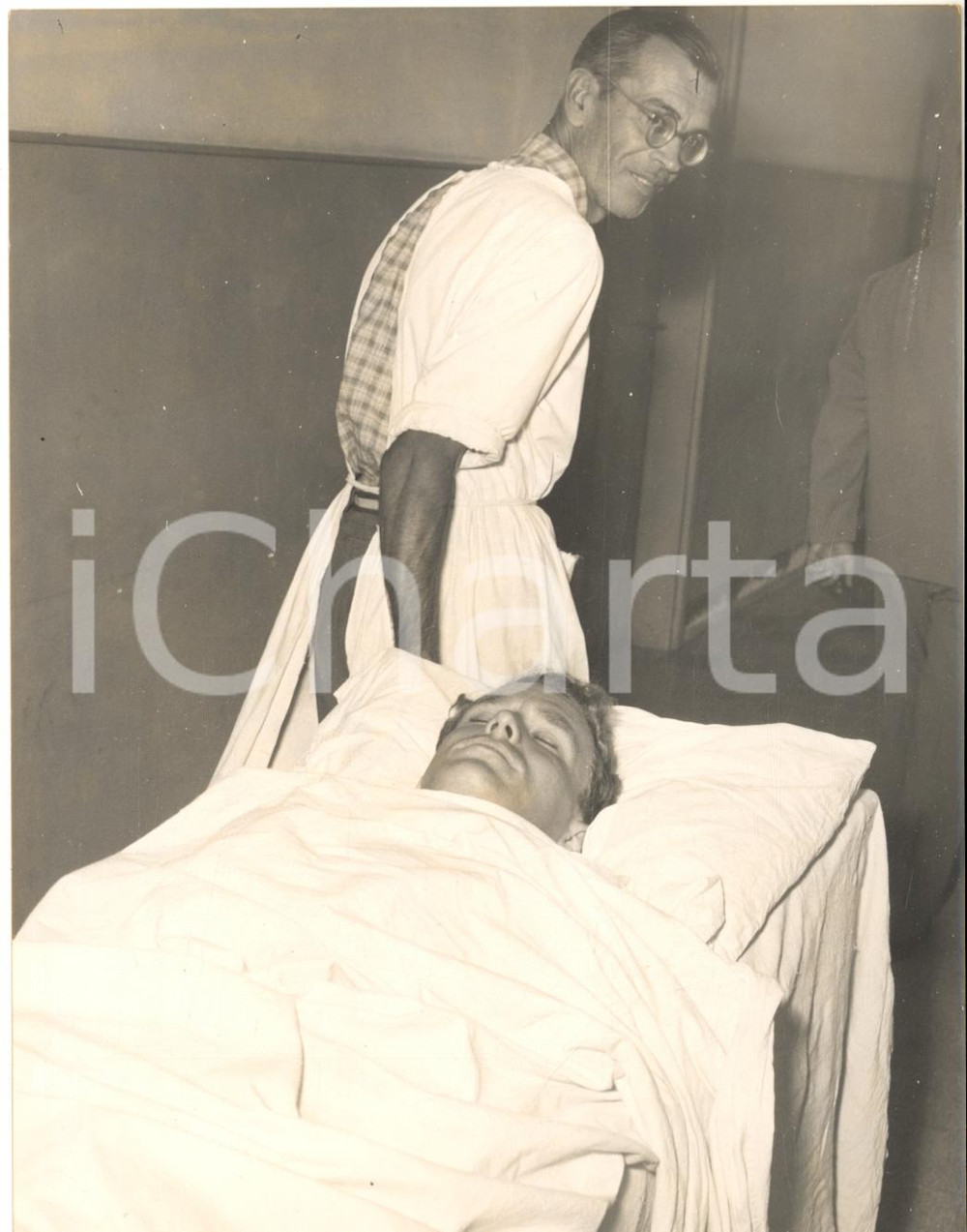 1955 LATINA Calciatore Hasse JEPPSON ricoverato dopo incidente stradale *Foto