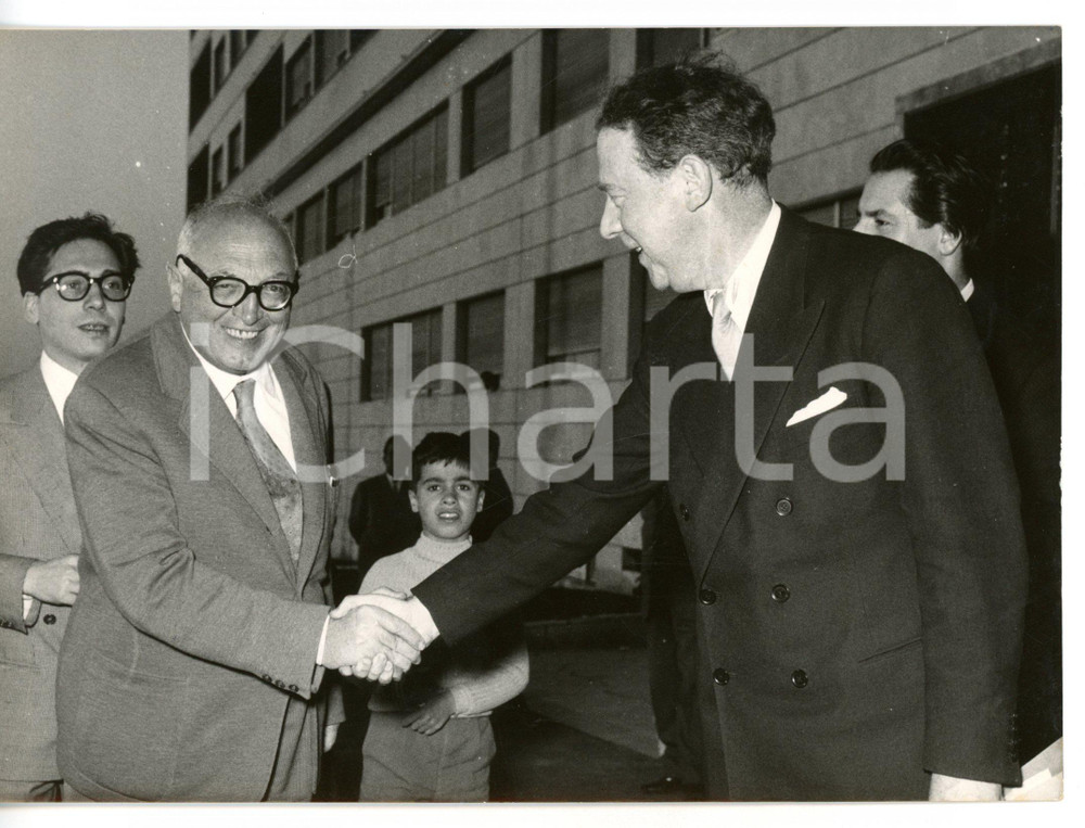 1957 ROMA Leader PSI Pietro NENNI riceve Hugh GAITSKELL *Foto 18x13 cm