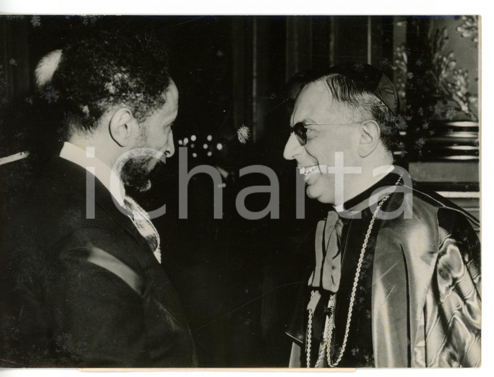 1954 PARIS Nunzio apostolico Paolo MARELLA riceve imperatore Hailé SELASSIÉ