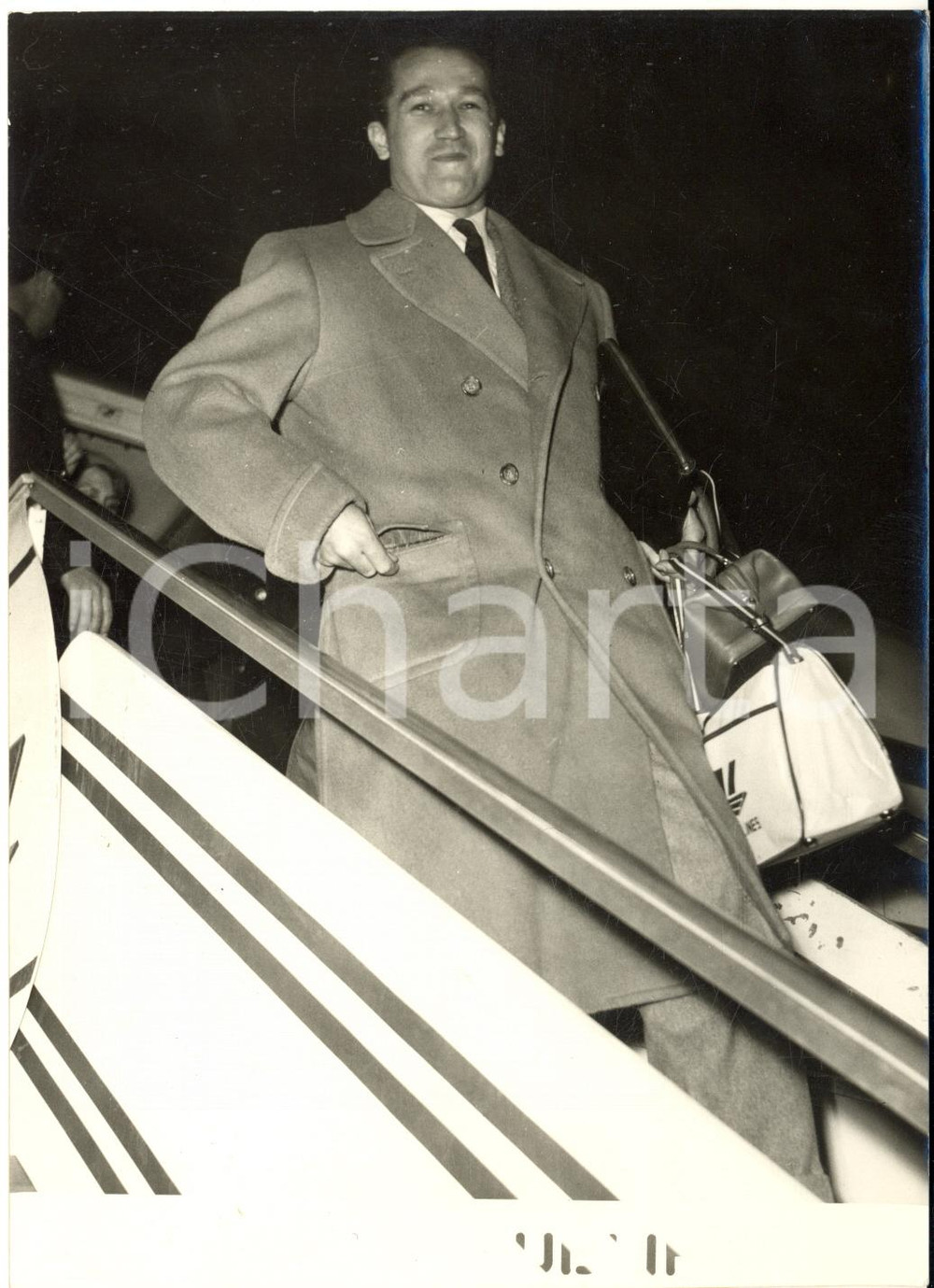 1954 ROMA Pilota Umberto MAGLIOLI torna vittorioso dalla Carrera Messicana *Foto