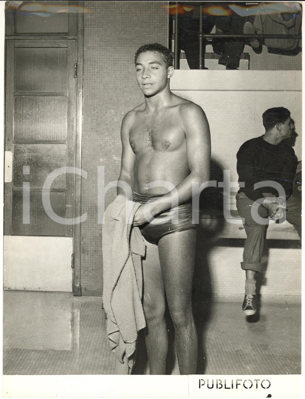 1955 ca GENOVA NUOTO Bruno PRATI vincitore nei tuffi da 10 metri - Foto 18x24 cm