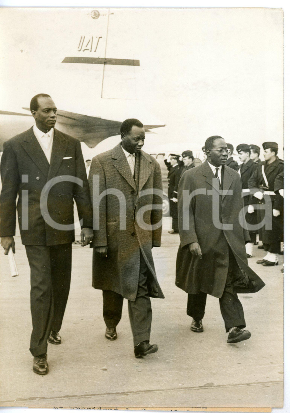 1960 PARIS-LE BOURGET Modibo KEITA - Mamadou DIA - Léopold Sédar SENGHOR *Foto