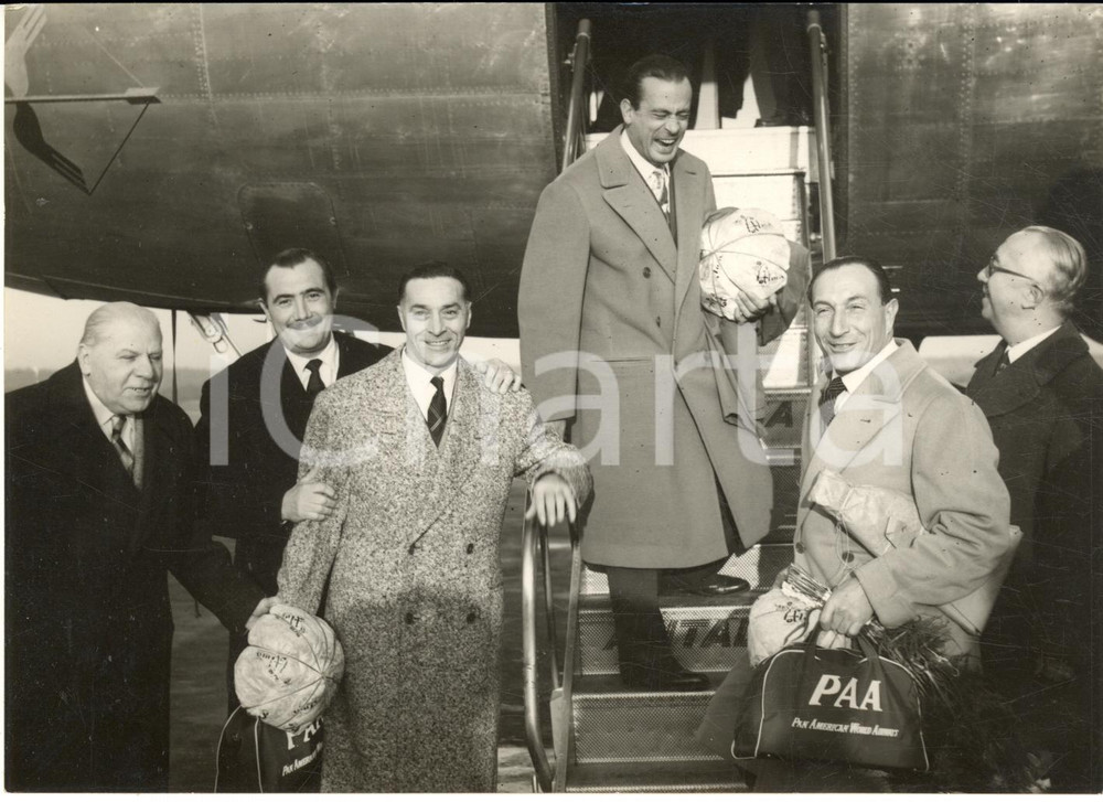 1953 MILANO MALPENSA Ezio SELVA Mario VERGA Achille CASTOLDI in partenza