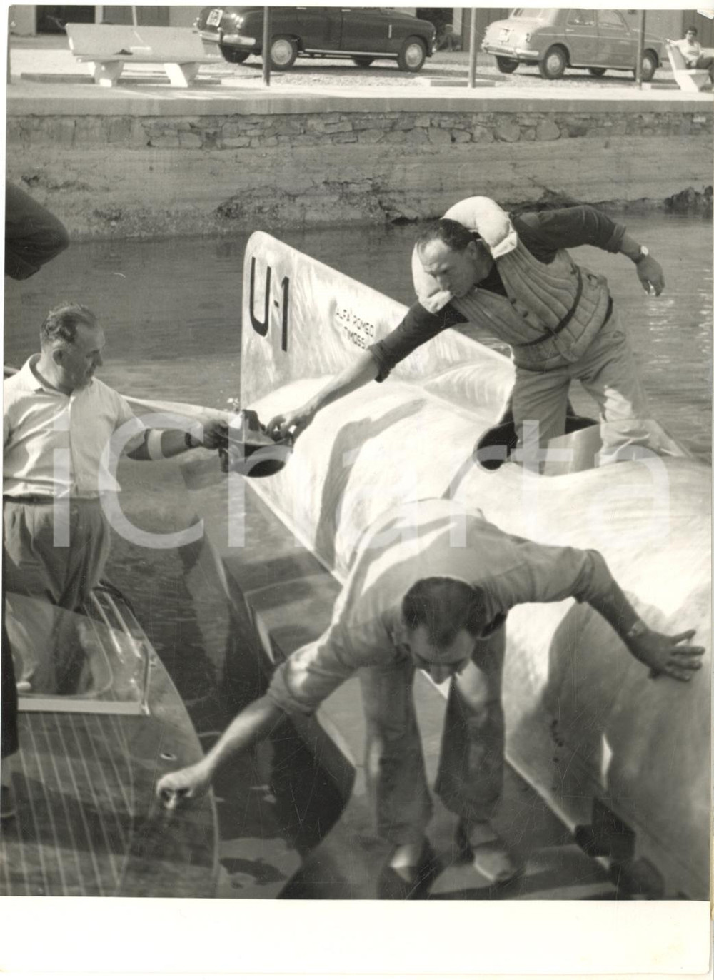 1953 MOTONAUTICA SARNICO Achille CASTOLDI alle prove per il record *Foto 13x18