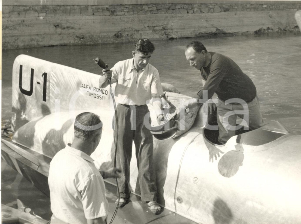 1953 MOTONAUTICA SARNICO Achille CASTOLDI alle prove per il record ^Foto 13x18