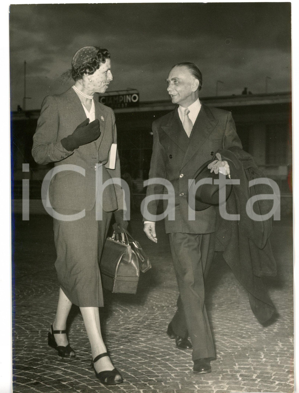 1953 ROMA CIAMPINO Ex regina madre Elena di ROMANIA *Foto 13x18 cm