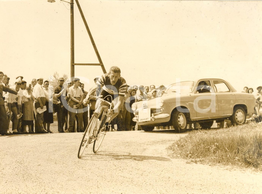 1958 CICLISMO GIRO D'ITALIA Jean BRANKART nella prova a cronometro *Foto 18x13