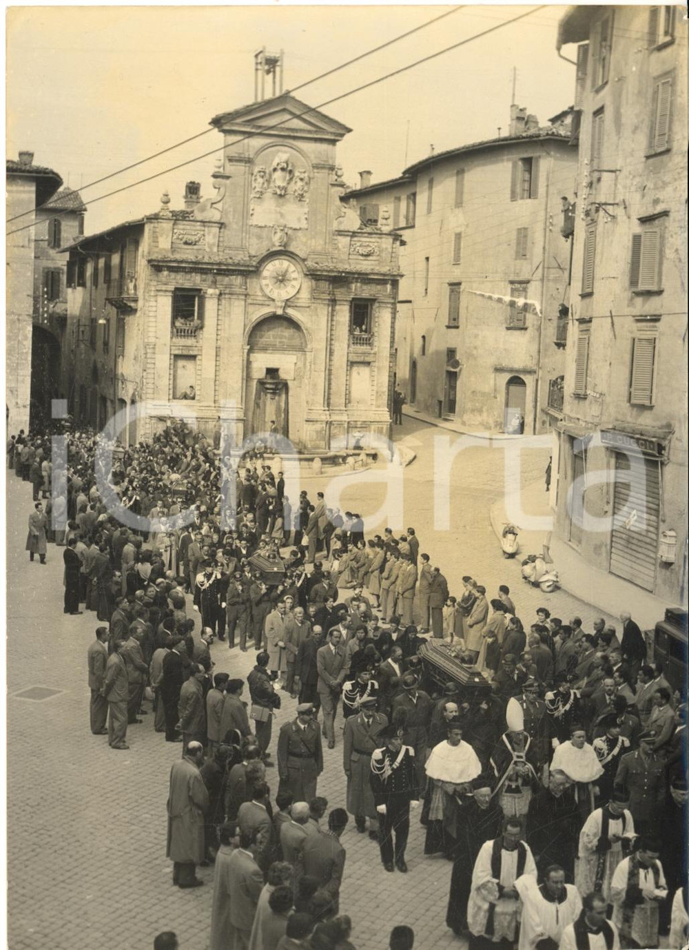 1955 SPOLETO Funerali delle vittime del disastro alla miniera di MORGNANO *Foto