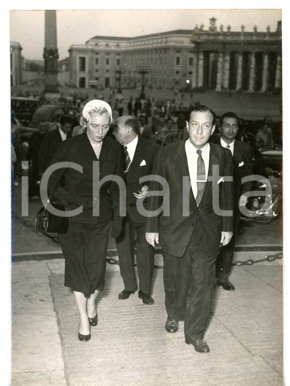 1955 ROMA Sindaco di NEW YORK Robert F. WAGNER jr. in villeggiatura *Foto 13x18