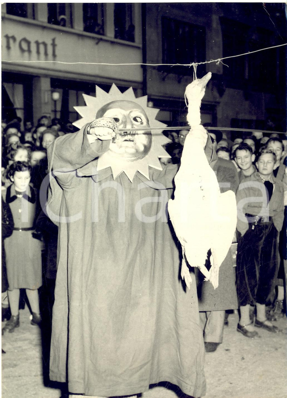 1953 ZURICH Festa di San Martino - Personaggio in costume - Foto 13x18 cm