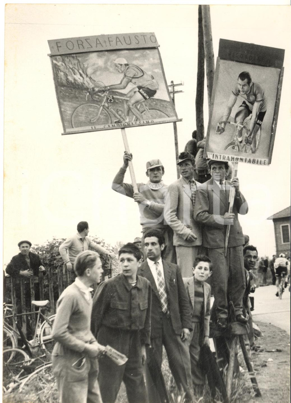 1953 (?) CICLISMO GIRO D'ITALIA CREMA Cartelli pro Fausto COPPI Gino BARTALI 