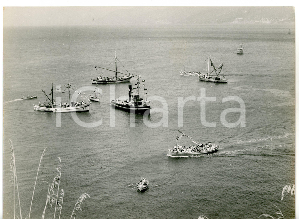 1953 CAMOGLI (GE) - STELLA MARIS Barche in processione *Fotografia 24x18 cm