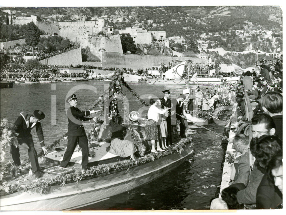 1959 CARNEVALE VILLEFRANCHE-SUR-MER Battaglia navale dei fiori *Foto 18x13 cm