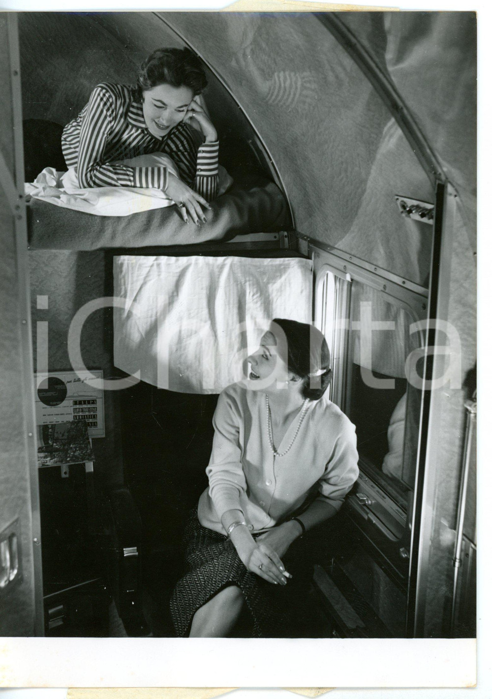 1955 ca FERROVIE DELLO STATO Nuovi vagoni letto di seconda classe *Foto 13x18 cm