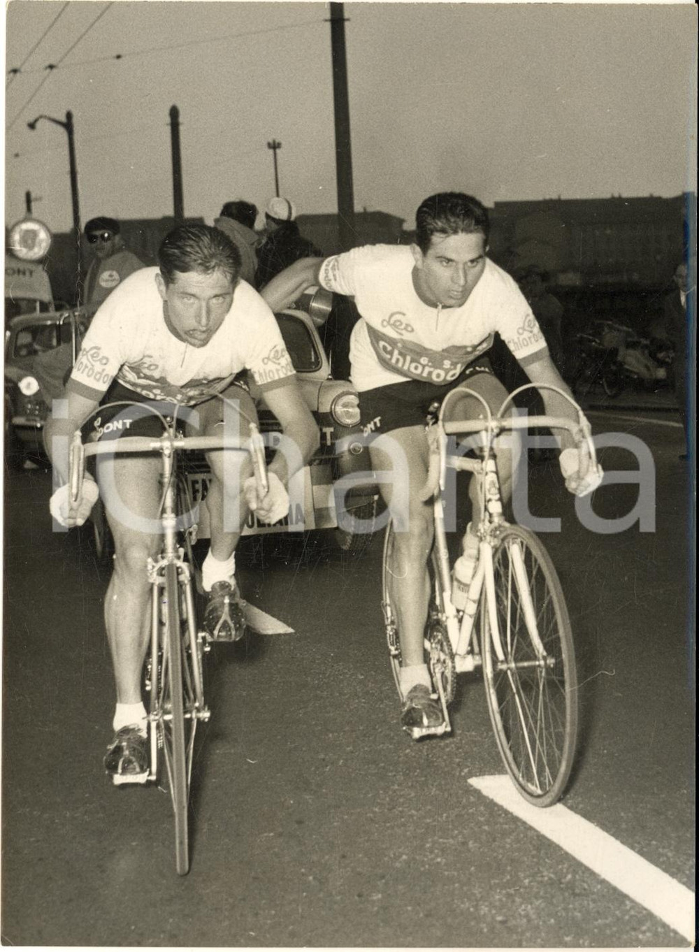 1956 CICLISMO TROFEO BARACCHI Antonio ULIANA spinge Vito FAVERO  - Foto 13x18