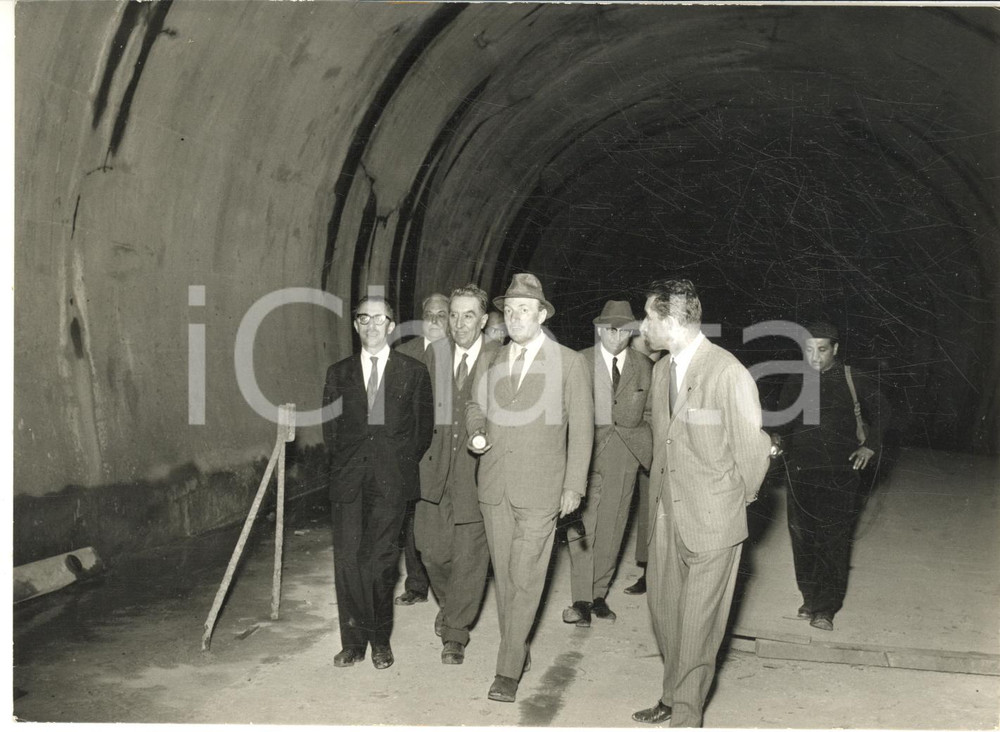 1964 COURMAYEUR Cantiere Traforo MONTE BIANCO - Giovanni PIERACCINI in visita