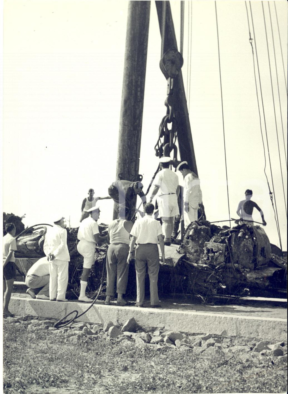 1954 OSTIA Recupero di aereo precipitato durante la guerra *Foto 13x18 cm