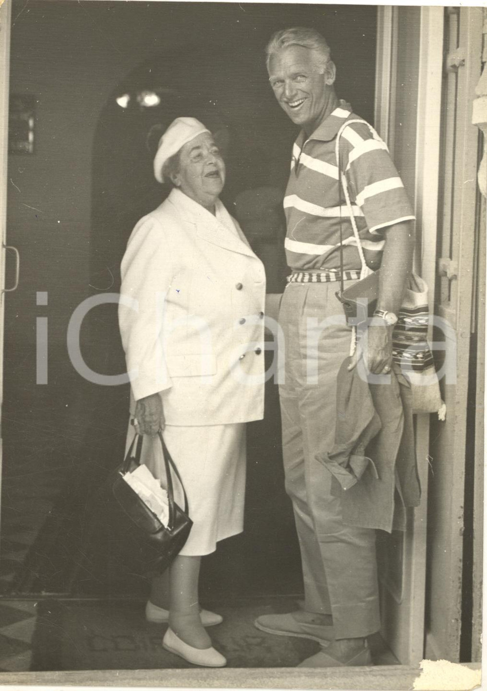 1958 VENEZIA Mostra del Cinema - Douglas FAIRBANKS ed Elsa MAXWELL all'EXCELSIOR