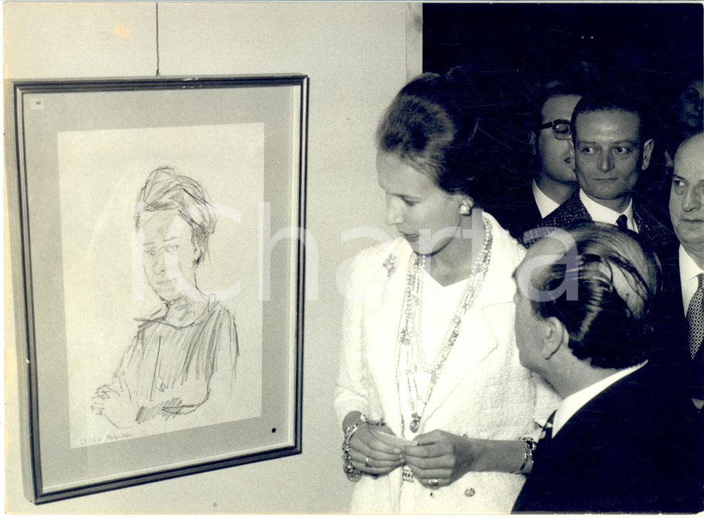 1963 MILANO Maria Gabriella di Savoia inaugura mostra di beneficenza *Foto 18x13