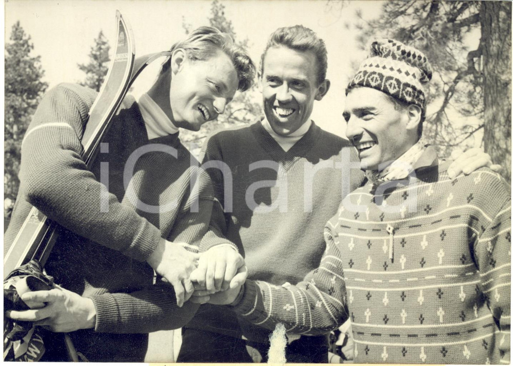 1960 SQUAW VALLEY Winter Olympics - SLALOM - LEITNER HINTERSEER BOZON Photo
