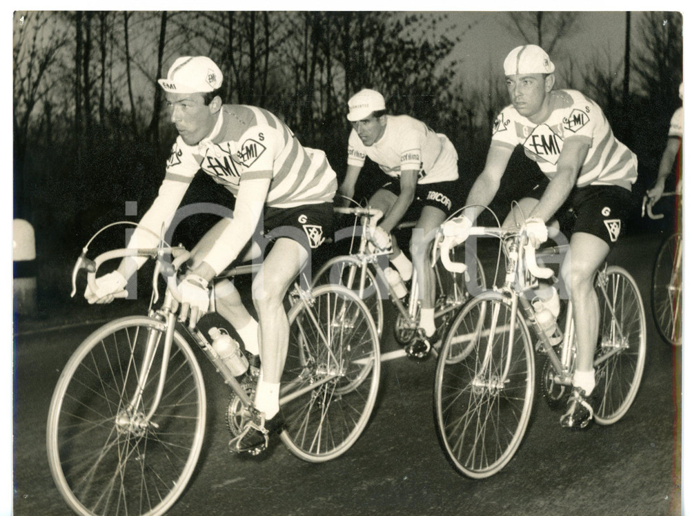 1959 CICLISMO MILANO-SANREMO Charly GAUL - Federico BAHAMONTES - Paolo GUAZZINI