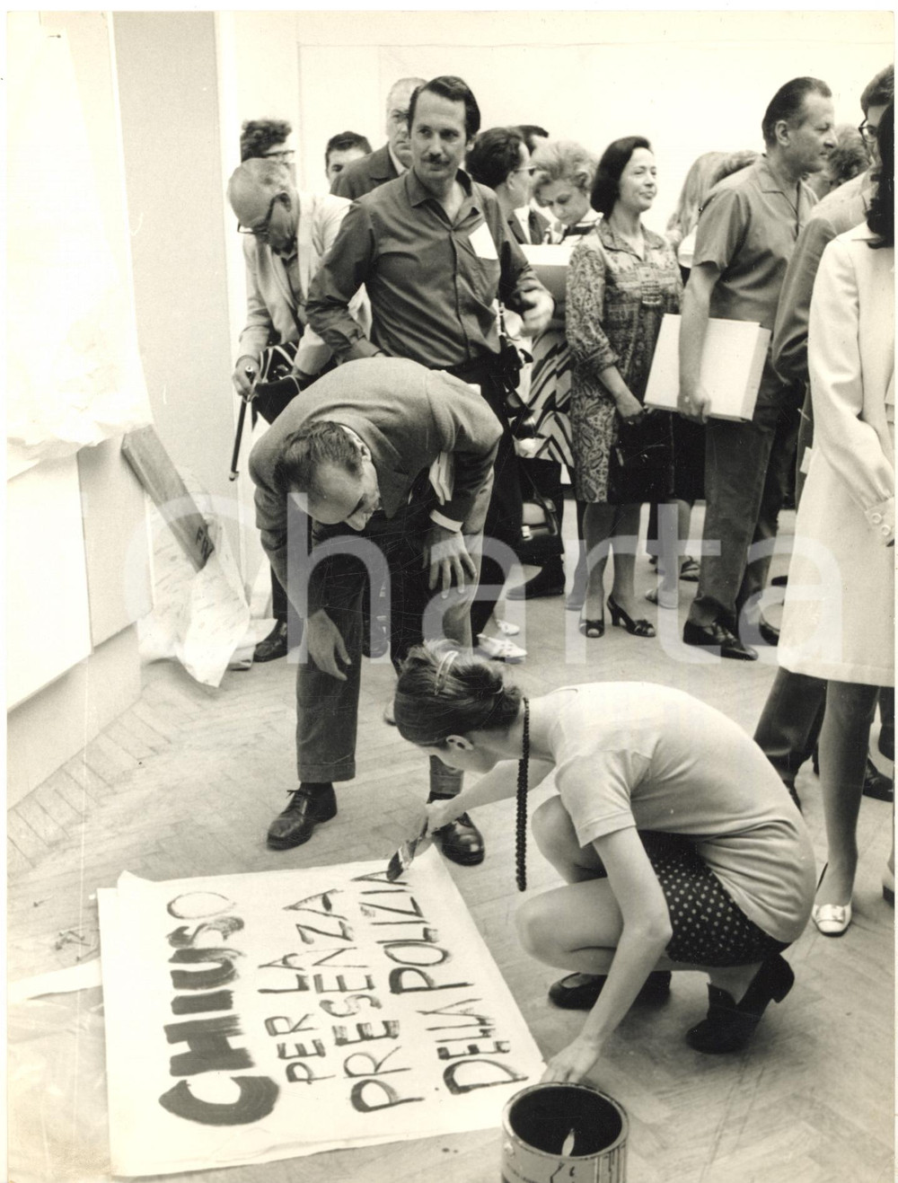 1968 BIENNALE DI VENEZIA Proteste per la presenza della polizia - Foto 18x24 cm