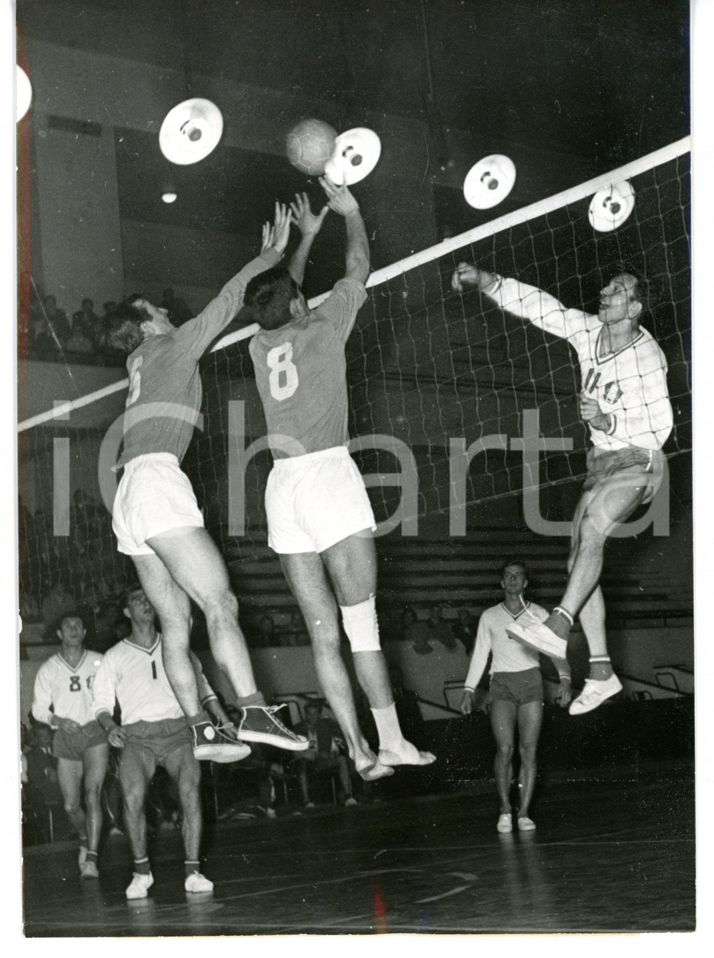 1959 VOLLEY PARIS - FRANCIA-JUGOSLAVIA 3-2 Schiacciata di Fred ARROYO *Foto