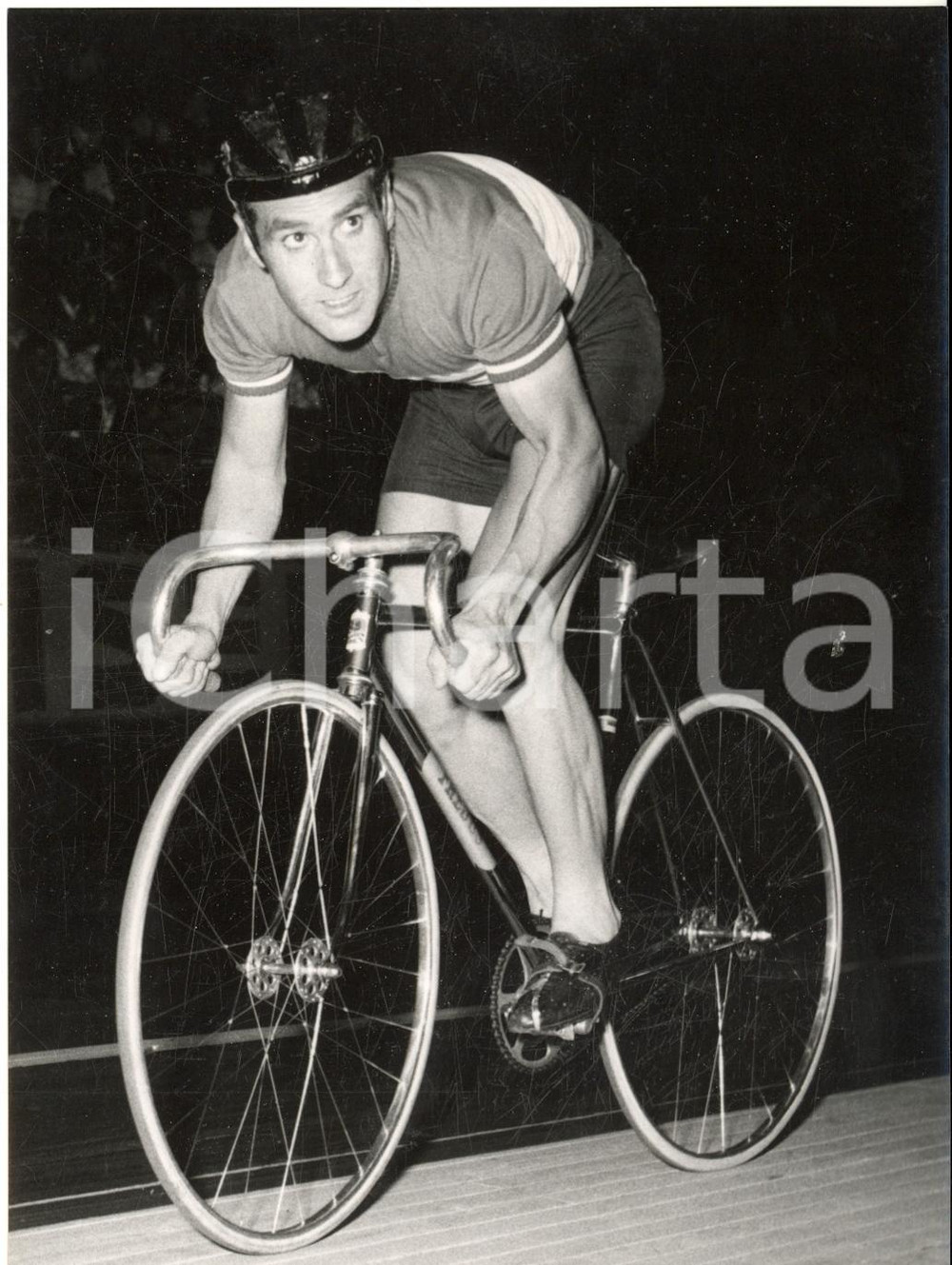 1955 CICLISMO MILANO Mondiali su pista - Guido MESSINA in gara - Foto 13x18 cm