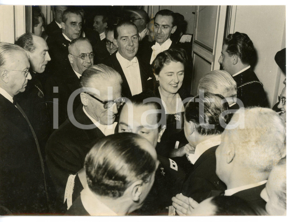 1957 MILANO TEATRO ALLA SCALA Giovanni GRONCHI con la moglie Carla BISSATINI 