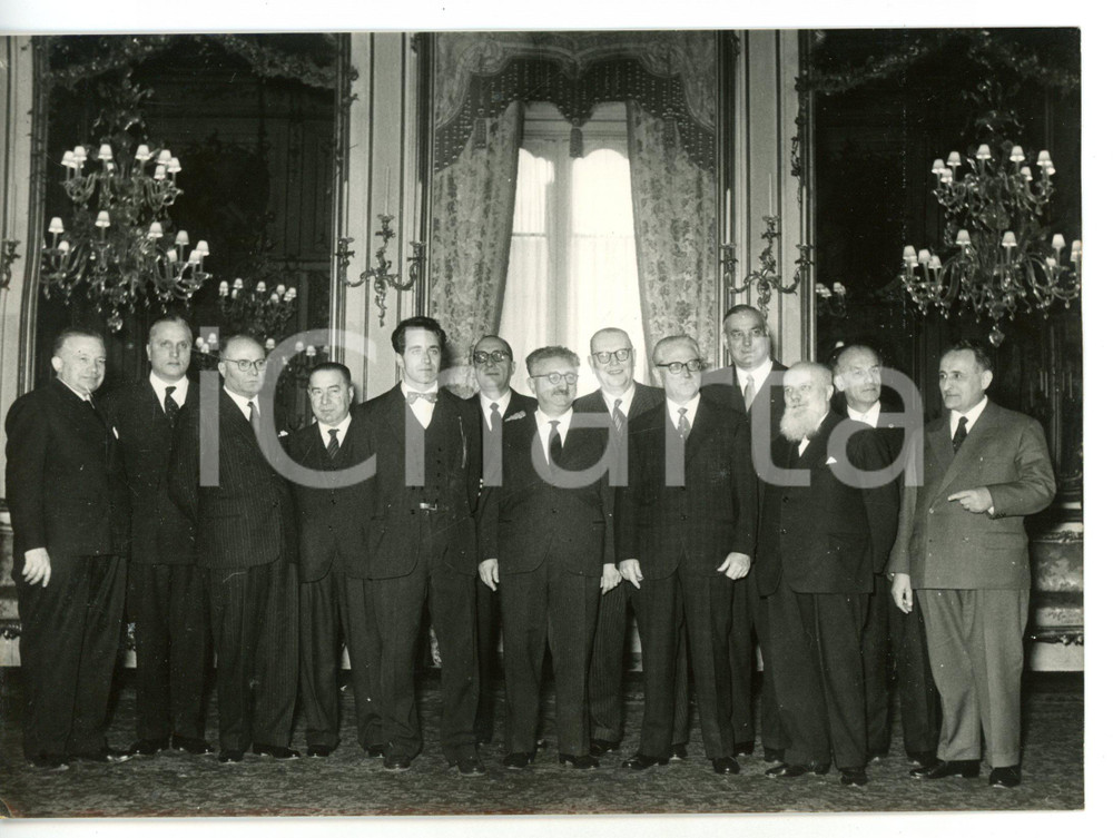 1957 ROMA Giovanni GRONCHI al Quirinale per la presentazione degli auguri *Foto