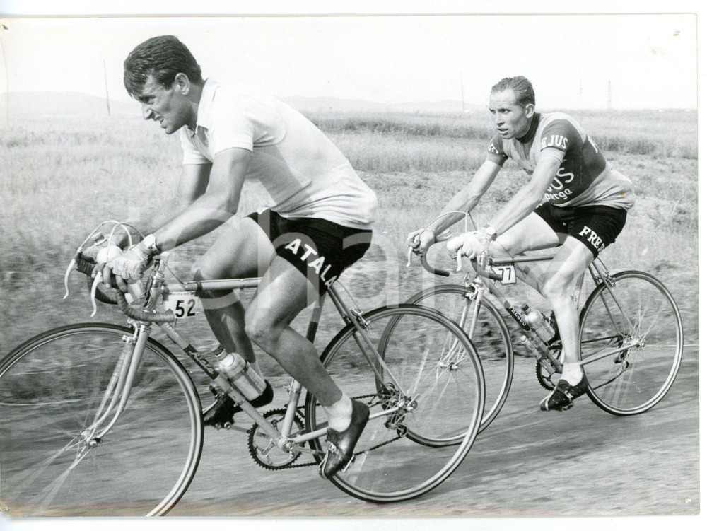 1956 CICLISMO GIRO D'ITALIA Alessandro FANTINI Giuseppe FALLARINI verso GROSSETO