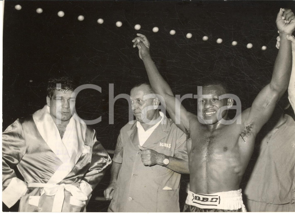 1962 MILANO BOXE Duilio LOI perde il titolo contro Eddie PERKINS - Foto 18x13 