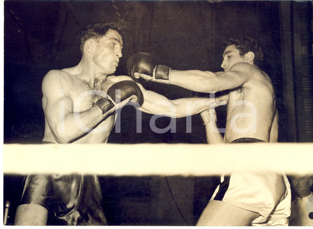 1955 TORINO BOXE Franco FESTUCCI alle corde contro Stanislas PASEK - Foto 18x13
