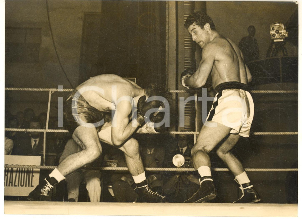 1955 TORINO BOXE Franco FESTUCCI vs Stanislas PASEK - Foto 18x13 cm