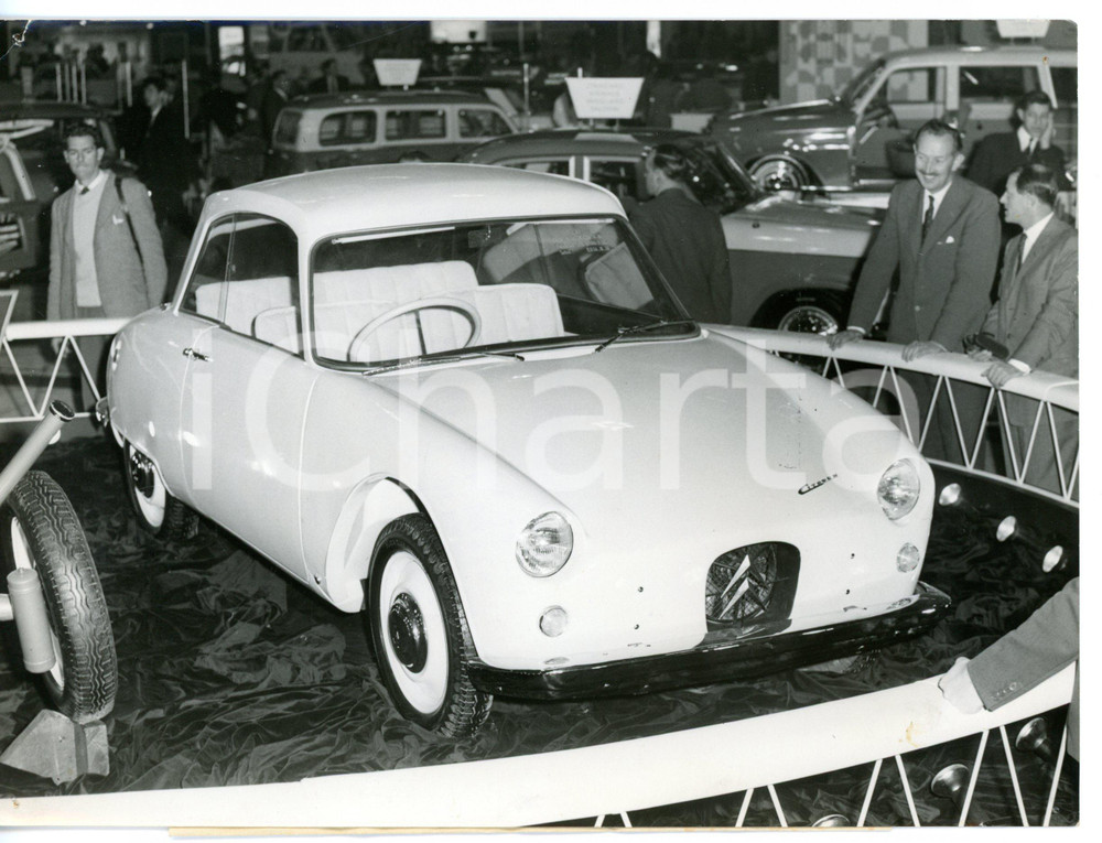 1959 LONDON MOTOR SHOW Nuova coupé CITROEN BIJOU in esposizione *Foto 20x15 cm