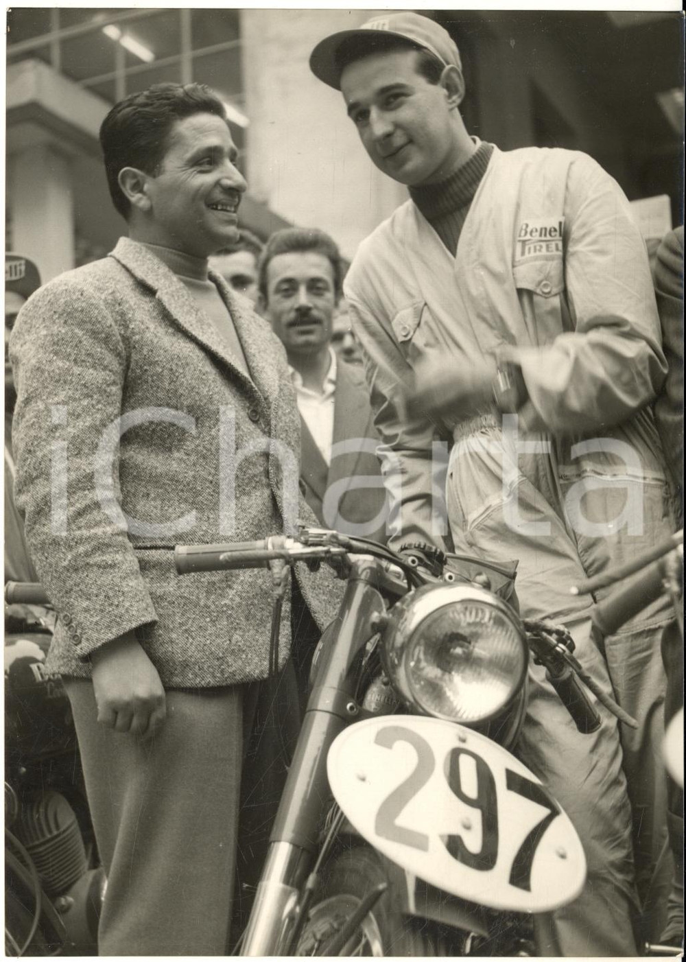 1955 MOTOCICLISMO 1° MOTOGIRO Vincitore Leopoldo TARTARINI con Bruno FRANCISCI