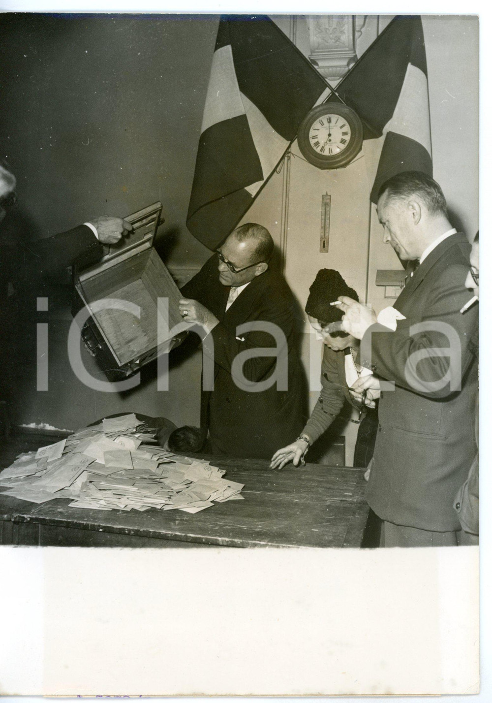 1958 PARIS Elezioni - Operazioni di spoglio delle schede elettorali *Foto 13x18