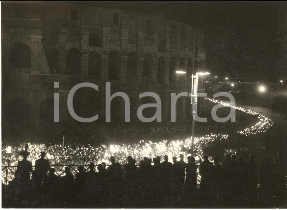 1957 ROMA Via Crucis al Colosseo - Congresso Jeunesse Ouvrière Catholique *Foto
