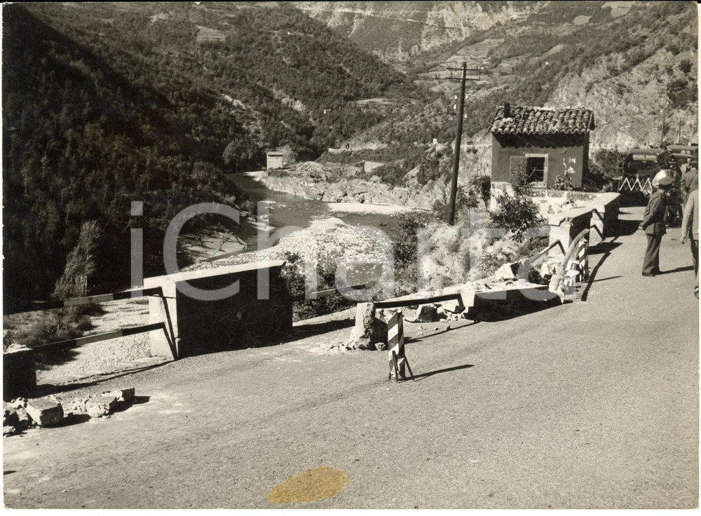1956 BOBBIO Camion precipitato nel fiume TREBBIA - Il luogo dell'incidente *Foto