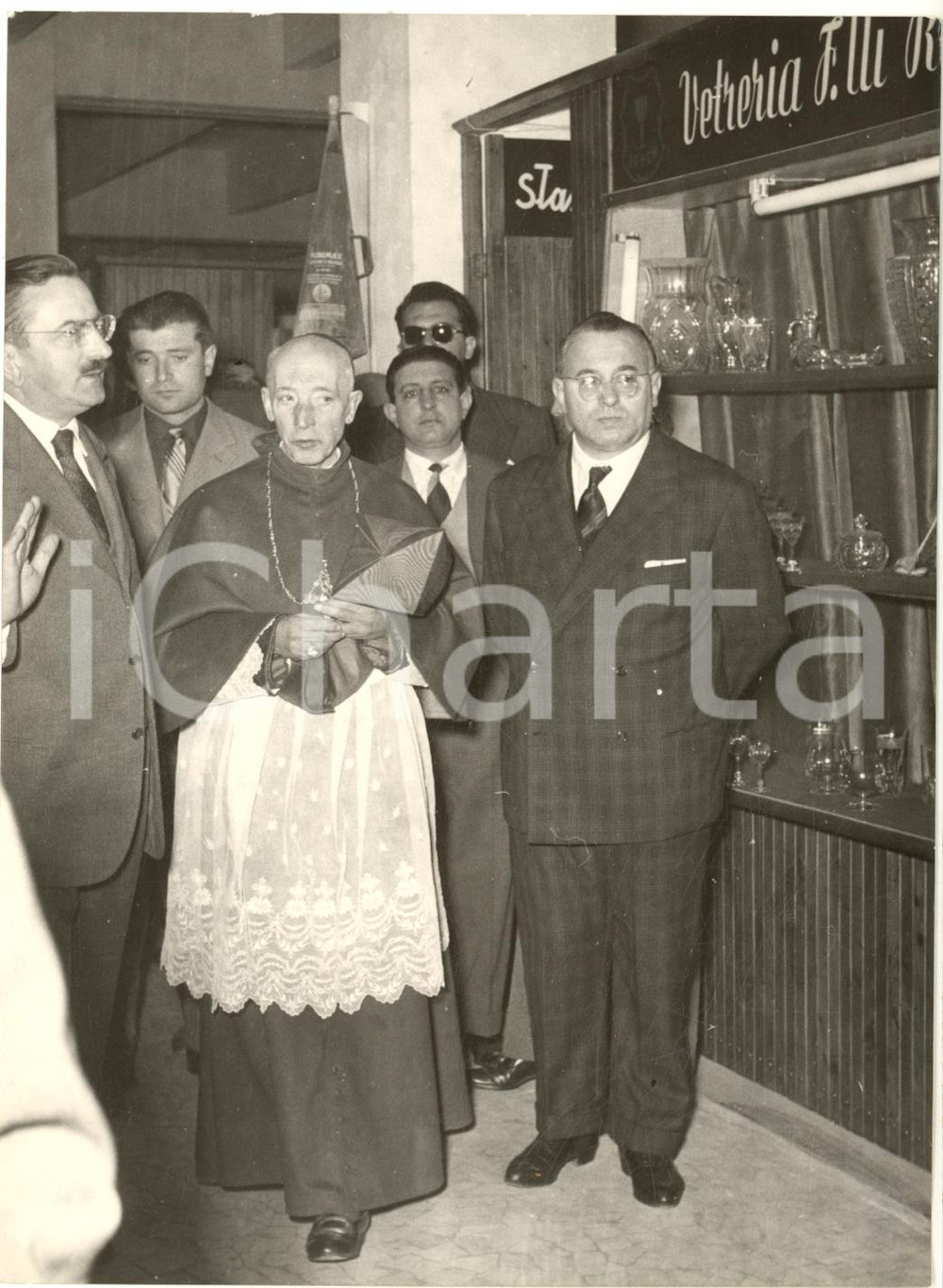 1953 MILANO Card. Ildefonso SCHUSTER alla Fiera Campionaria - Foto 13x18 cm